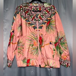 FARM Rio Pink Tropical Bomber Jacket